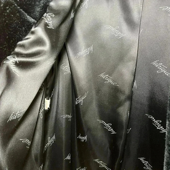 Vintage Womens Coat 13-14 Glenoit Intrigue Black Faux Fur Union Made in USA. - Picture 4 of 14